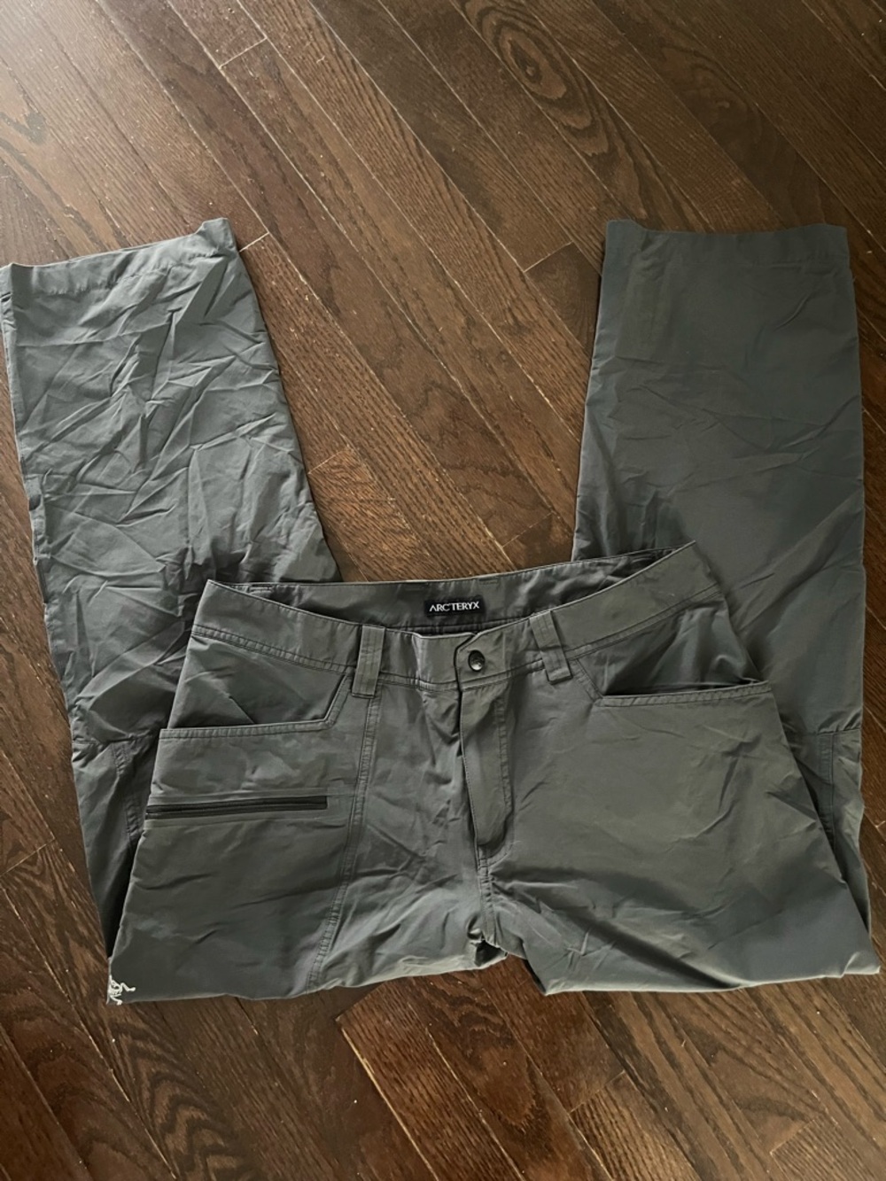 Arc'teryx Men's Gray Casual Pants Nylon Regular Fit Straight Leg Size 36x32